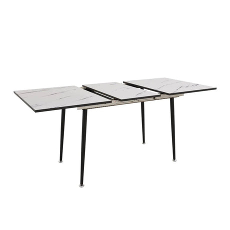 Expandable MDF Dining Table And Six PU Cushioned Chairs Set - Omega Lifestyles
