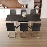 Expandable MDF Dining Table Set With Cushioned Chairs - Omega Lifestyles