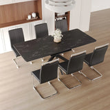 Expandable MDF Dining Table Set With Cushioned Chairs - Omega Lifestyles