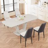 Expandable MDF Dining Table Set With Four Padded PU Chairs - Omega Lifestyles