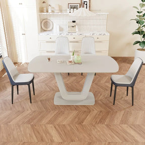 Expandable MDF Dining Table Set With Four Padded PU Chairs - Omega Lifestyles