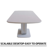 Expandable MDF Dining Table Set With Six Padded PU Chairs - Omega Lifestyles