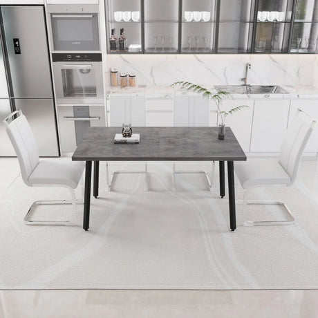 Expandable Modern Square Dining Table Set With Four Chairs - Omega Lifestyles