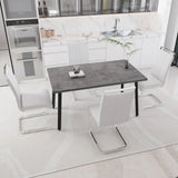 Expandable Modern Square Dining Table Set With Four Chairs - Omega Lifestyles