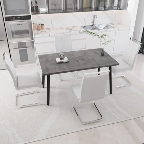 Expandable Modern Square Dining Table Set With Four Chairs - Omega Lifestyles