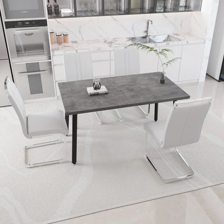 Expandable Modern Square Dining Table Set With Four Chairs - Omega Lifestyles
