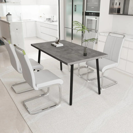 Expandable Modern Square Dining Table Set With Four Chairs - Omega Lifestyles