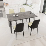 Expandable Rectangular Dining Table With Four PU Chairs - Omega Lifestyles