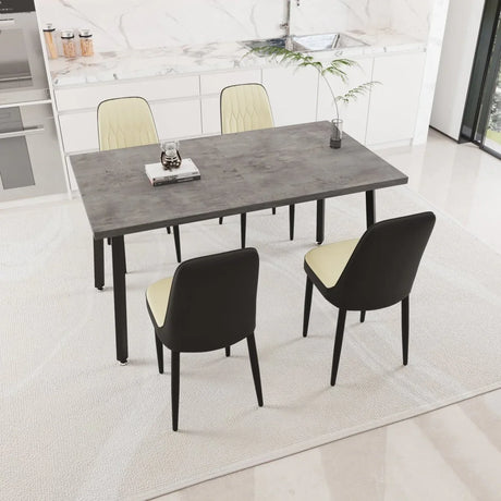 Expandable Rectangular Dining Table With Four PU Chairs - Omega Lifestyles