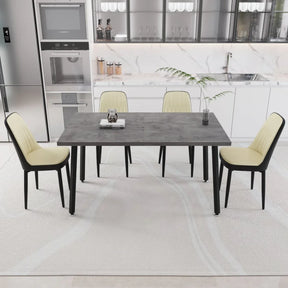 Expandable Rectangular Dining Table With Four PU Chairs - Omega Lifestyles