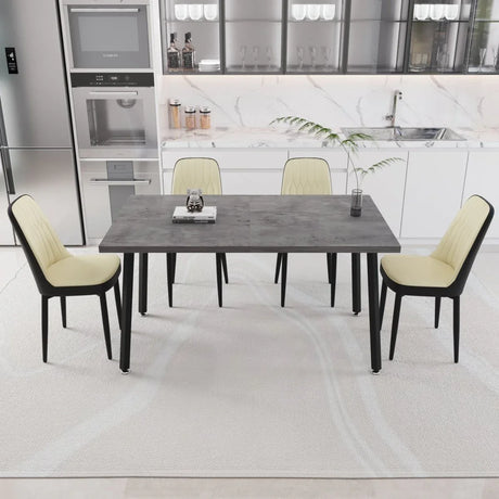 Expandable Rectangular Dining Table With Four PU Chairs - Omega Lifestyles