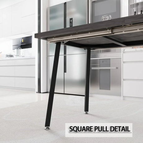 Expandable Rectangular MDF Dining Table With 6 PU Chairs - Omega Lifestyles