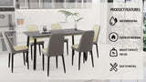 Expandable Rectangular MDF Dining Table With 6 PU Chairs - Omega Lifestyles