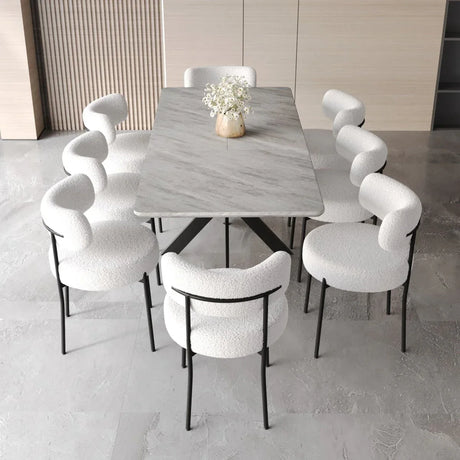 Extendable MDF Dining Table With 8 Upholstered Chairs - Omega Lifestyles