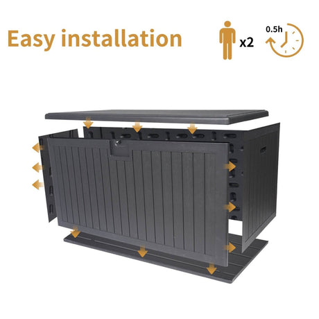 Extra Large Waterproof Resin Outdoor Storage Deck Box - Serenova - Omega Lifestyles