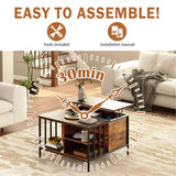 Farmhouse Lift - Top Coffee Table With Storage - Serenova - Omega Lifestyles