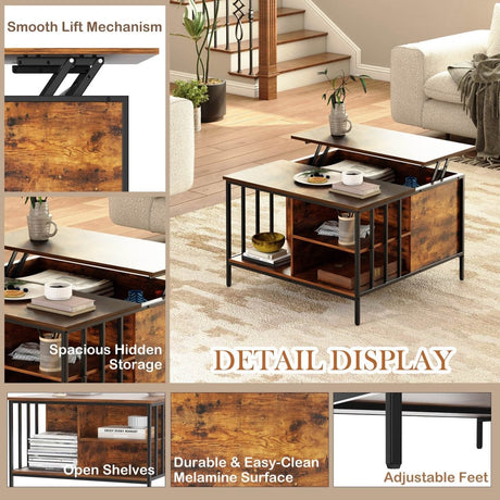 Farmhouse Lift - Top Coffee Table With Storage - Serenova - Omega Lifestyles