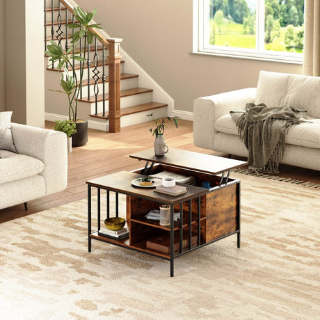 Farmhouse Lift - Top Coffee Table With Storage - Serenova - Omega Lifestyles