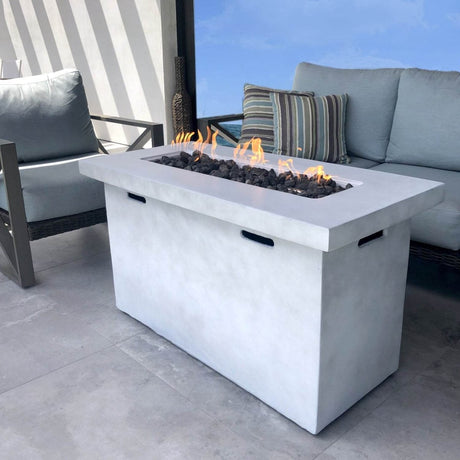 Fiber Reinforced Concrete Propane Outdoor Fire Pit Table - Serenova - Omega Lifestyles