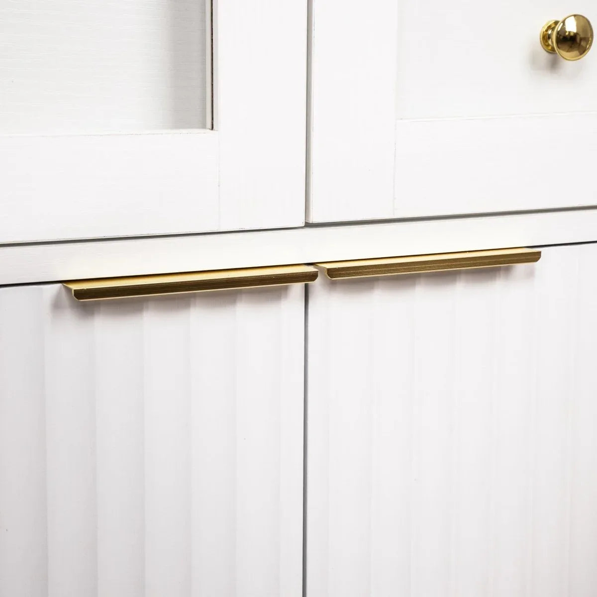 Fluted Tall Arched White MDF Pantry Cabinet - Omega Lifestyles