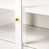 Fluted Tall Arched White MDF Pantry Cabinet - Omega Lifestyles
