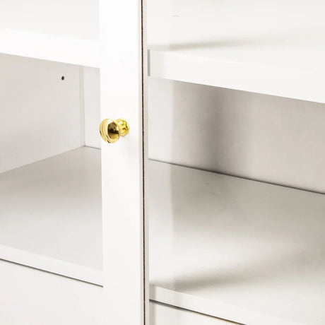 Fluted Tall Arched White MDF Pantry Cabinet - Omega Lifestyles