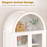 Fluted Tall Arched White MDF Pantry Cabinet - Omega Lifestyles