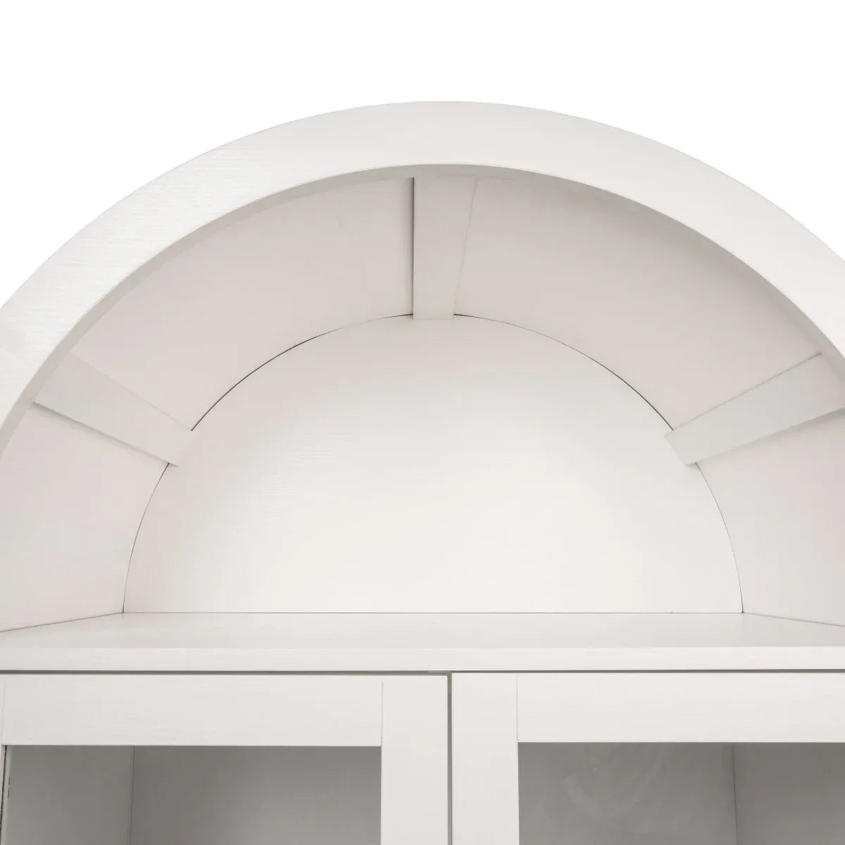 Fluted Tall Arched White MDF Pantry Cabinet - Omega Lifestyles