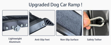 Folding Portable Aluminum Alloy Dog Ramp With Non-Slip Surface - Sleep Galleria