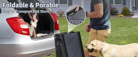 Folding Portable Aluminum Alloy Dog Ramp With Non-Slip Surface - Sleep Galleria