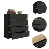 Four Drawer Manufactured Wood Dresser Black Wengue Oak - Omega Lifestyles