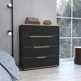 Four Drawer Manufactured Wood Dresser Black Wengue Oak - Omega Lifestyles
