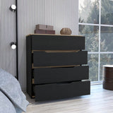 Four Drawer Manufactured Wood Dresser Black Wengue Oak - Omega Lifestyles