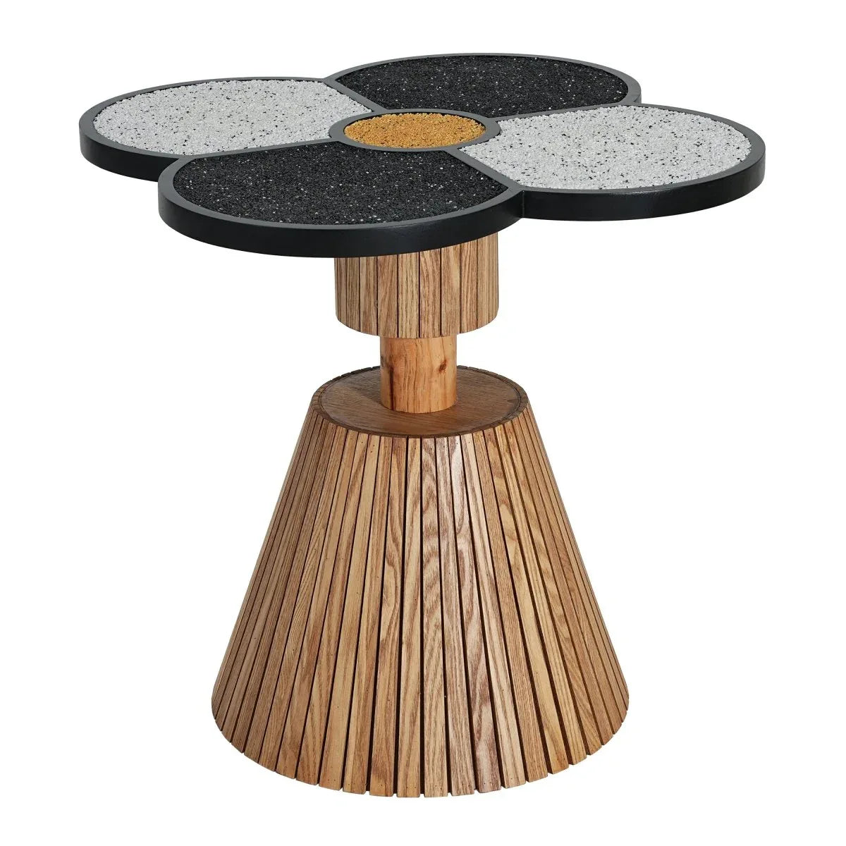 Four-Leaf Clover MDF Accent Side Table for Small Spaces - Omega Lifestyles