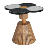 Four-Leaf Clover MDF Accent Side Table for Small Spaces - Omega Lifestyles