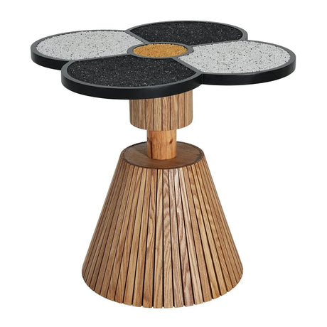 Four-Leaf Clover MDF Accent Side Table for Small Spaces - Omega Lifestyles