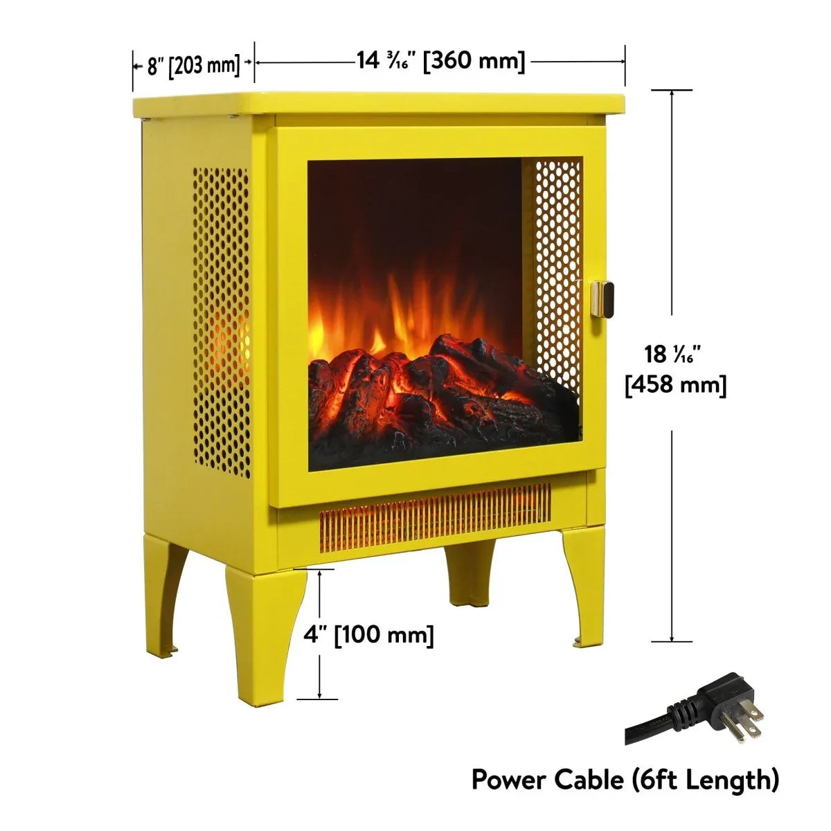 Freestanding Electric Fireplace Stove With 3D Flame Effect - Omega Lifestyles