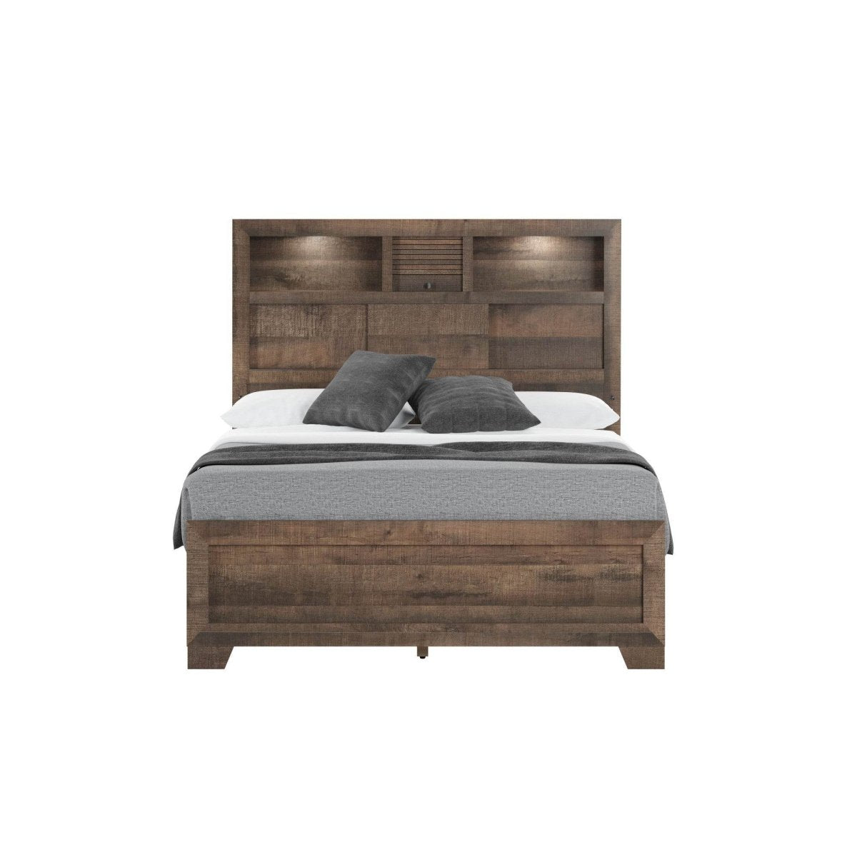 Full Engineered Wood Bookcase Bed Frame - Serenova - Omega Lifestyles