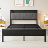 Full Full Size Bed Frame With Storage Headboard Charging Station - Serenova - Omega Lifestyles