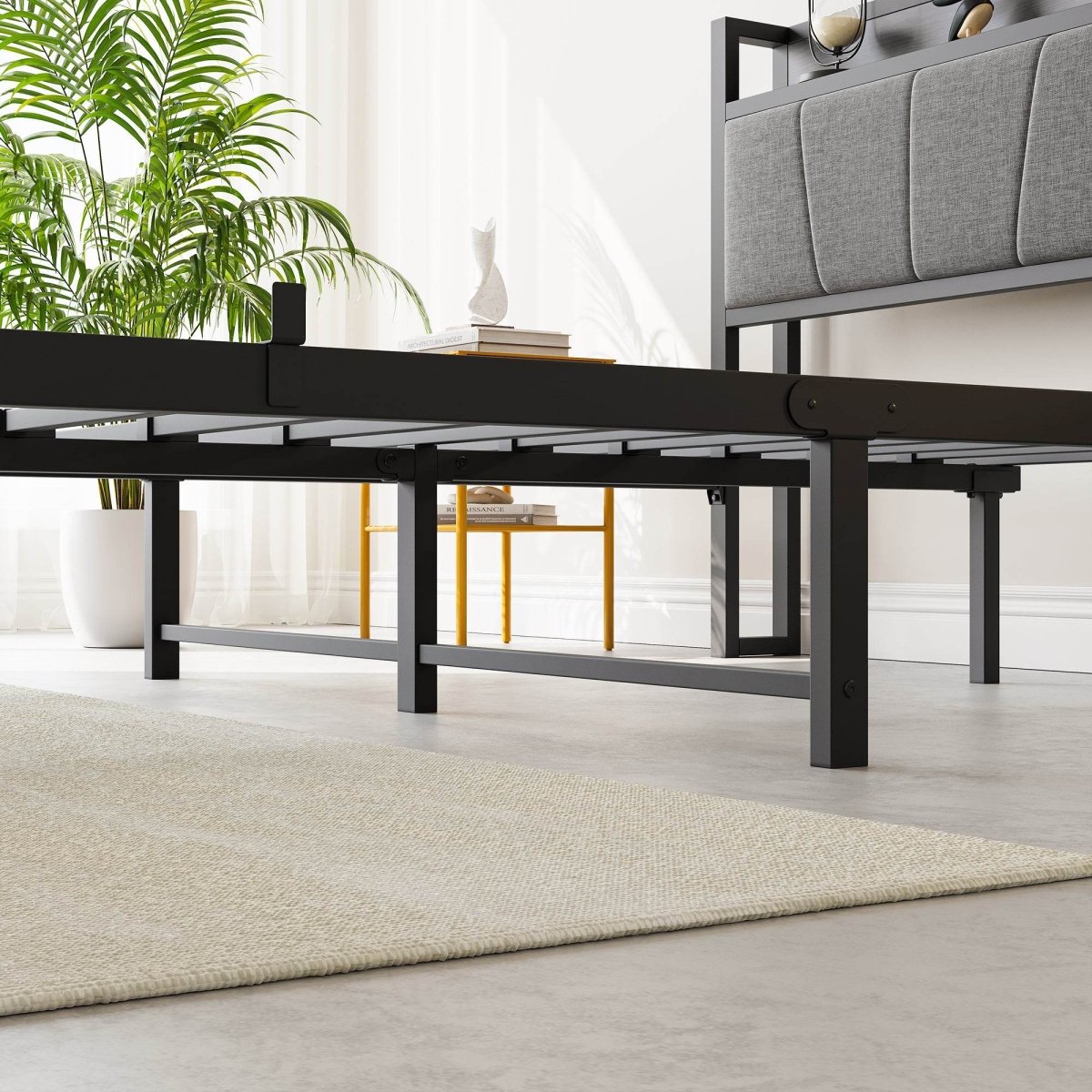 Full Full Size Bed Frame With Storage Headboard Charging Station - Serenova - Omega Lifestyles