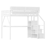 Full Metal Full Size Loft Bed With Desk Charging Station - Serenova - Omega Lifestyles