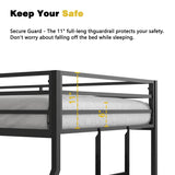 Full Metal Twin Over Full Bunk Bed With Ladder And Guardrails - Serenova - Omega Lifestyles