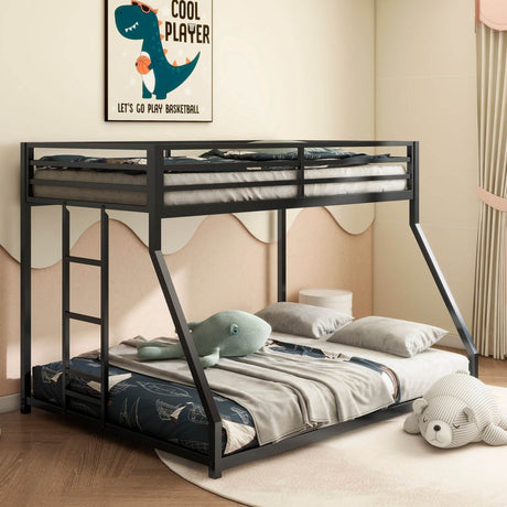 Full Metal Twin Over Full Bunk Bed With Ladder And Guardrails - Serenova - Omega Lifestyles