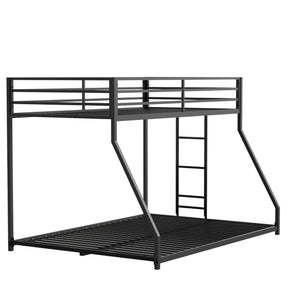 Full Metal Twin Over Full Bunk Bed With Ladder And Guardrails - Omega Lifestyles