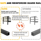 Full Metal Twin Over Full Bunk Bed With Ladder And Guardrails - Serenova - Omega Lifestyles