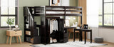 Full Multifunctional Solid Wood Loft Bed With Storage - Sleep Galleria