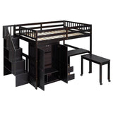 Full Multifunctional Solid Wood Loft Bed With Storage - Sleep Galleria