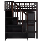 Full Multifunctional Solid Wood Loft Bed With Storage - Sleep Galleria