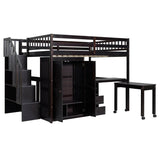 Full Multifunctional Solid Wood Loft Bed With Storage - Sleep Galleria