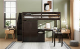 Full Multifunctional Solid Wood Loft Bed With Storage - Sleep Galleria